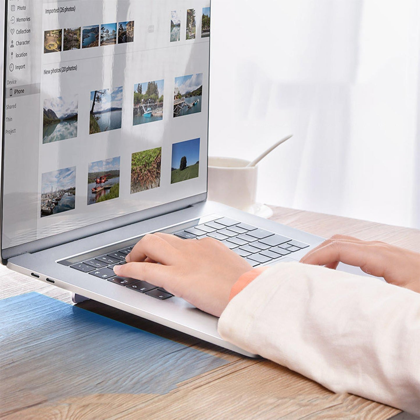 Metal Foldable Laptop Stand Laptop Riser Support Base Accessories Grey