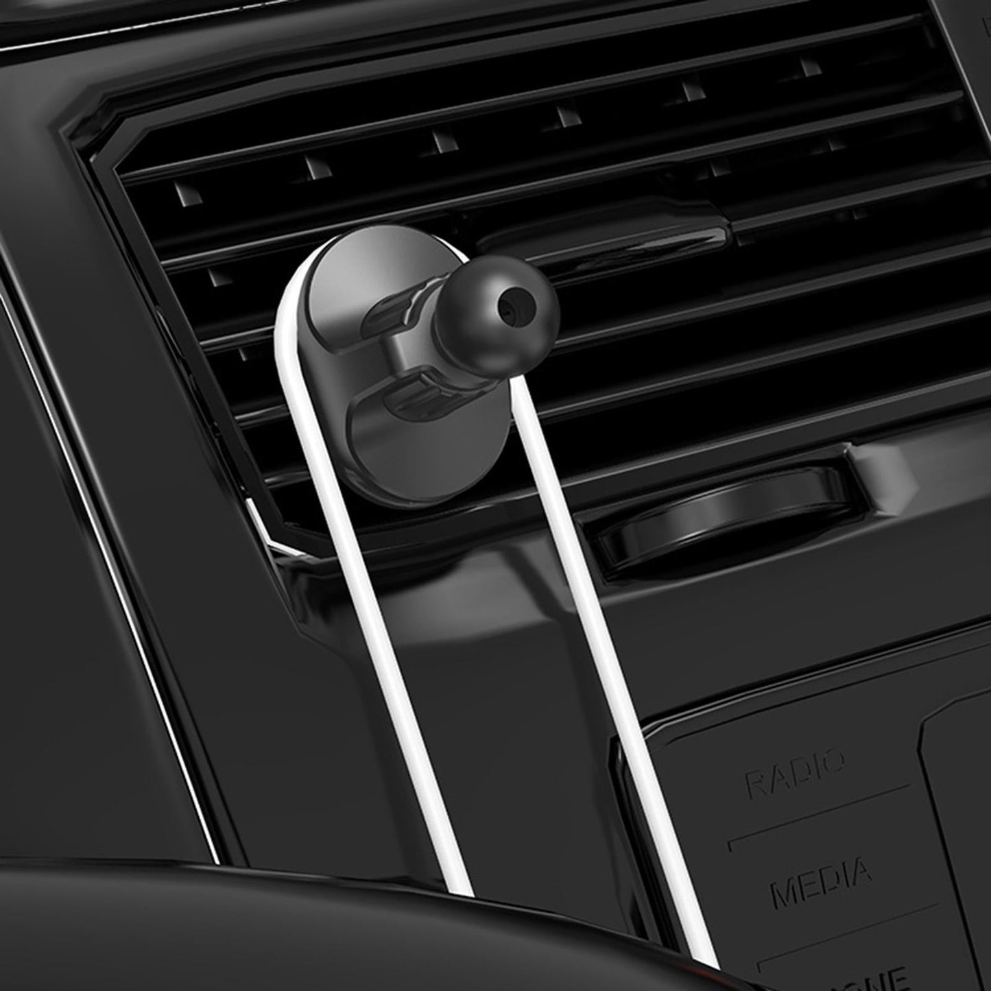 Adjustable Car Air Vent Holder Clip Base with Grips Adjustable 17mm Ball