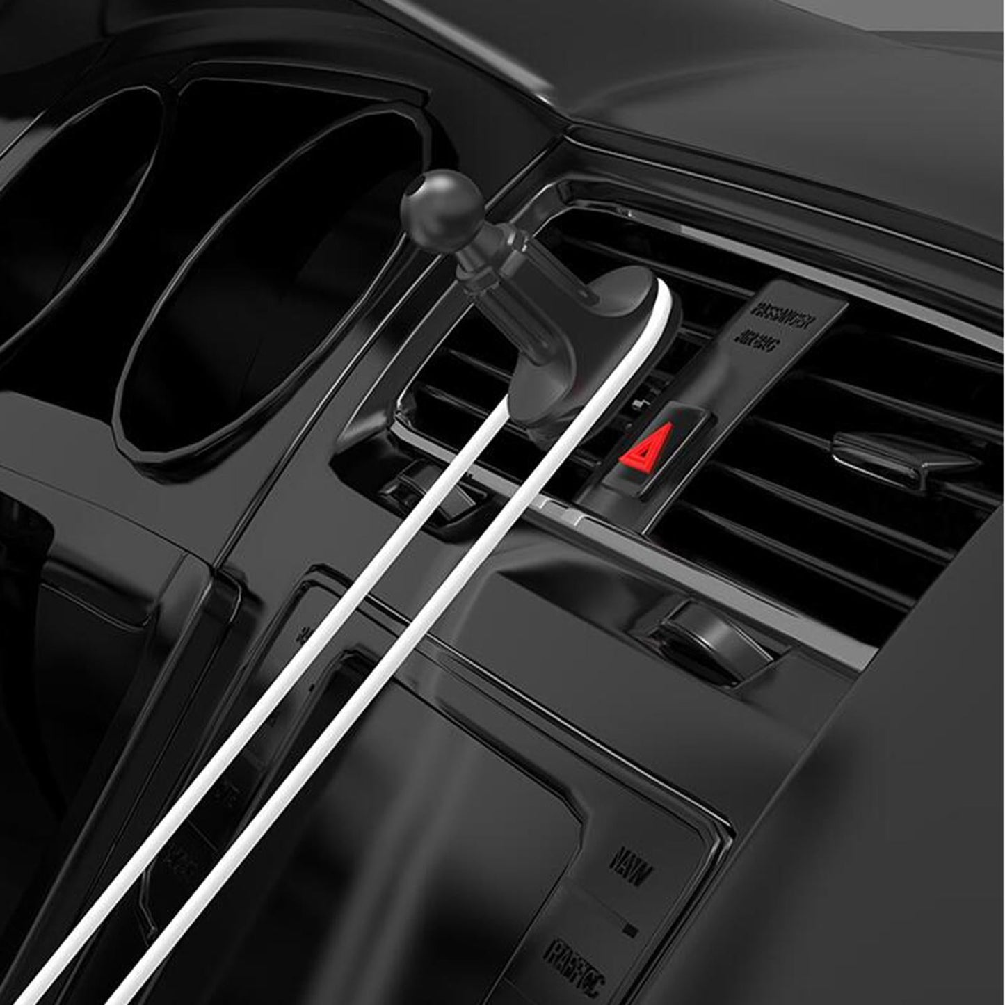 Adjustable Car Air Vent Holder Clip Base with Grips Adjustable 17mm Ball