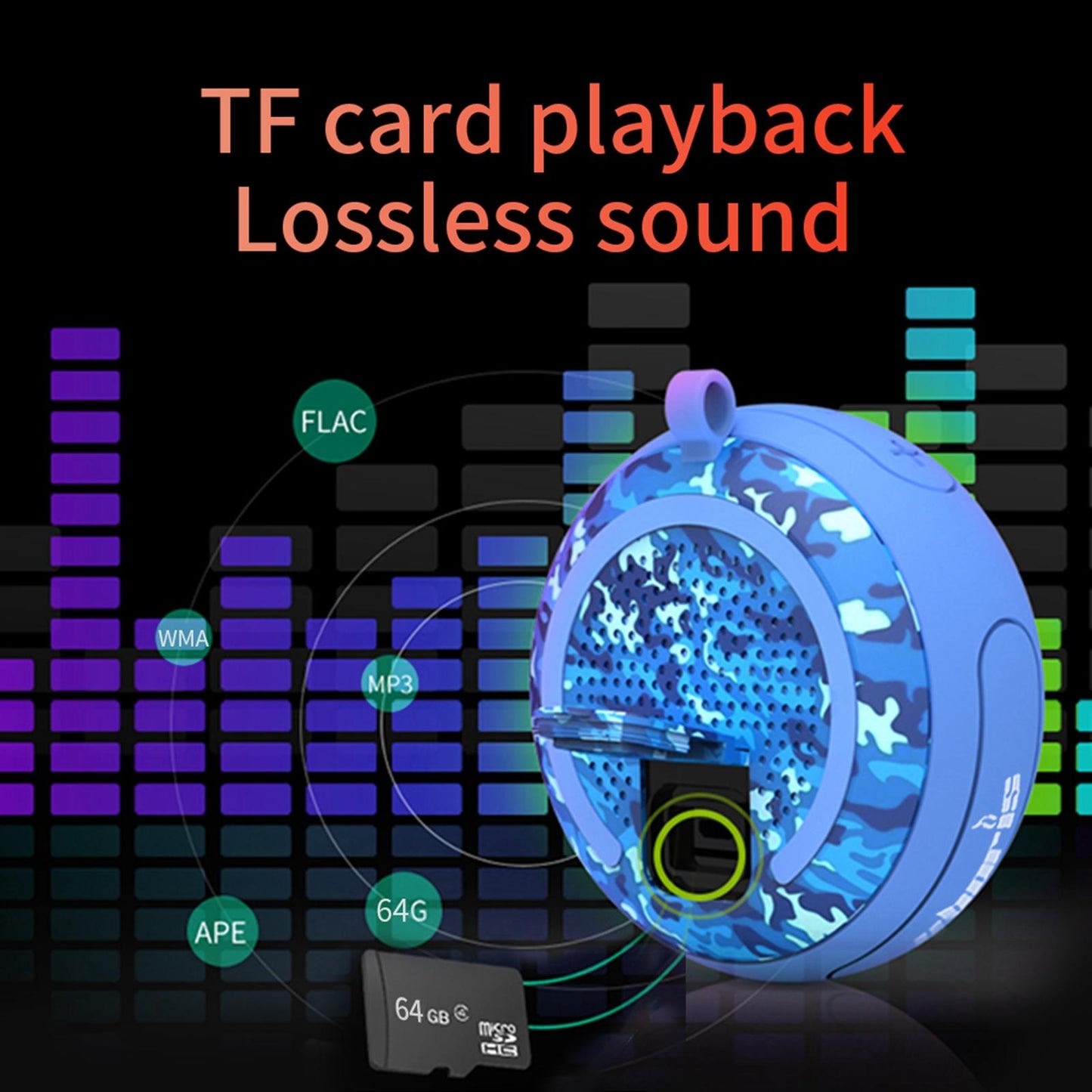 Portable Waterproof Bluetooth Speaker Floating for Pool Beach Boating Black