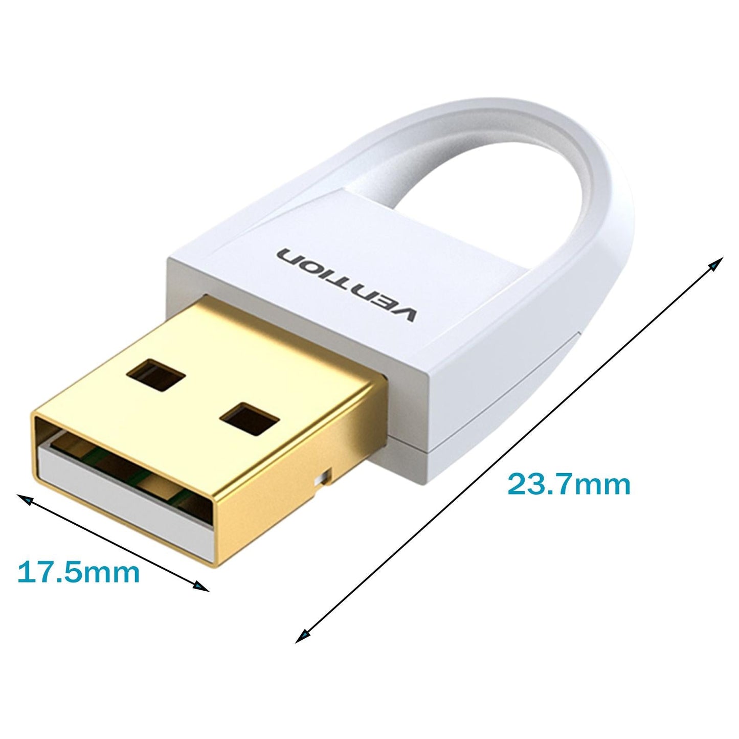 USB Bluetooth Transmitter Wireless Audio for Laptop PC Computer white