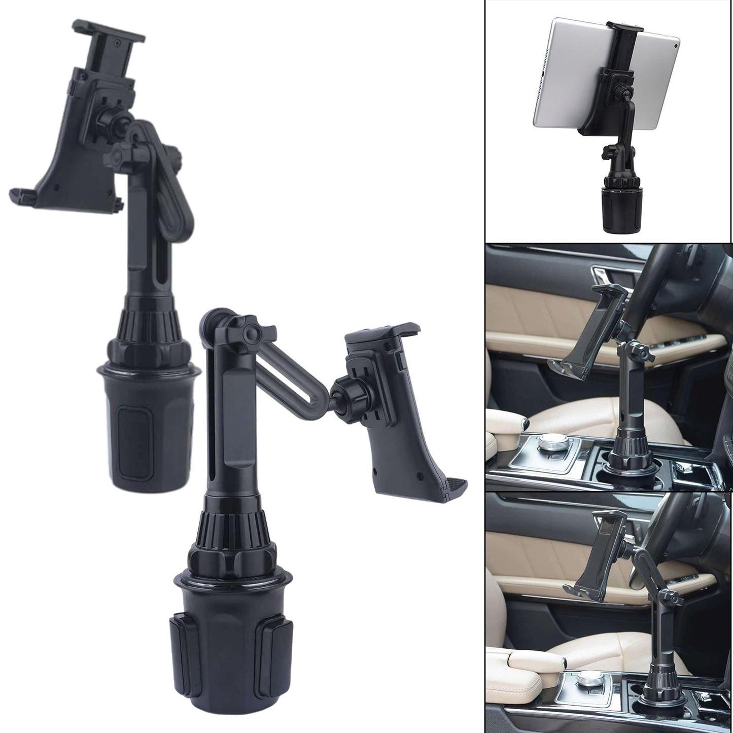Car Mount Cup Holder Rotatable for Bottles Phones Windshield Short Version