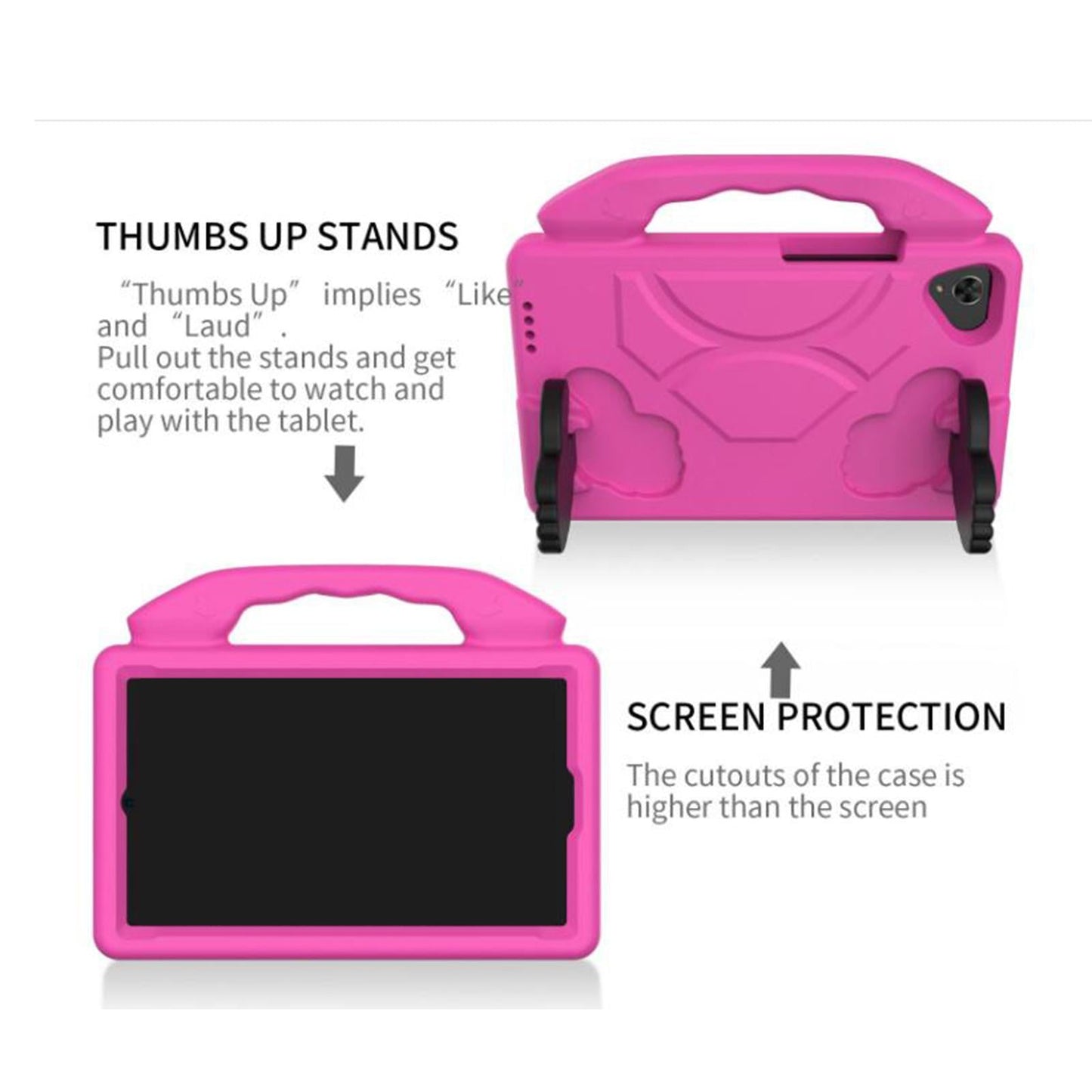 Kids-Proof Protective Cover Tablet for Galaxy Tab A T295 with Handle red