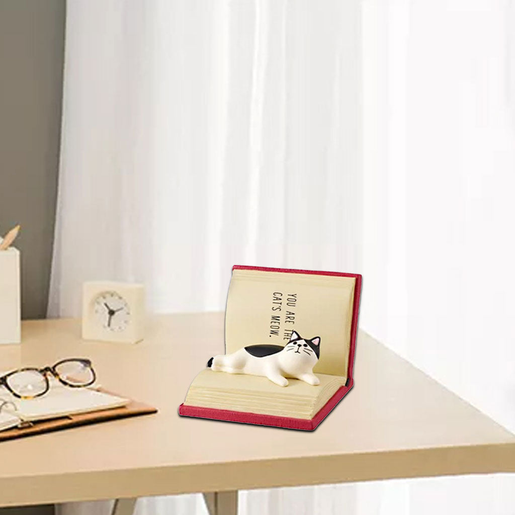 Desktop Creative Phone Holder for Tablets PC Couple 8.5xx10x7cm Book Cat