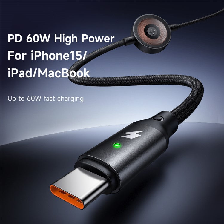 MCDODO CA-258 1.5m Type-C to Type-C + Watch Wireless Charger 2-in-1 Phone Data Cable