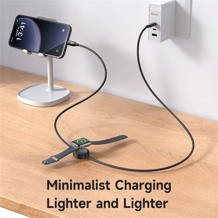 MCDODO CA-5680 2-in-1 Data Cable Type-C to iP + Watch Wireless Charger 36W 1.5m
