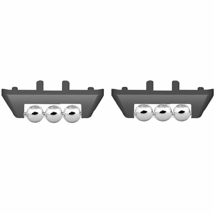 1 Pair for Samsung Galaxy Fit3 Strap Connector Beads Design Watch Band Metal Connection Adapter - Black