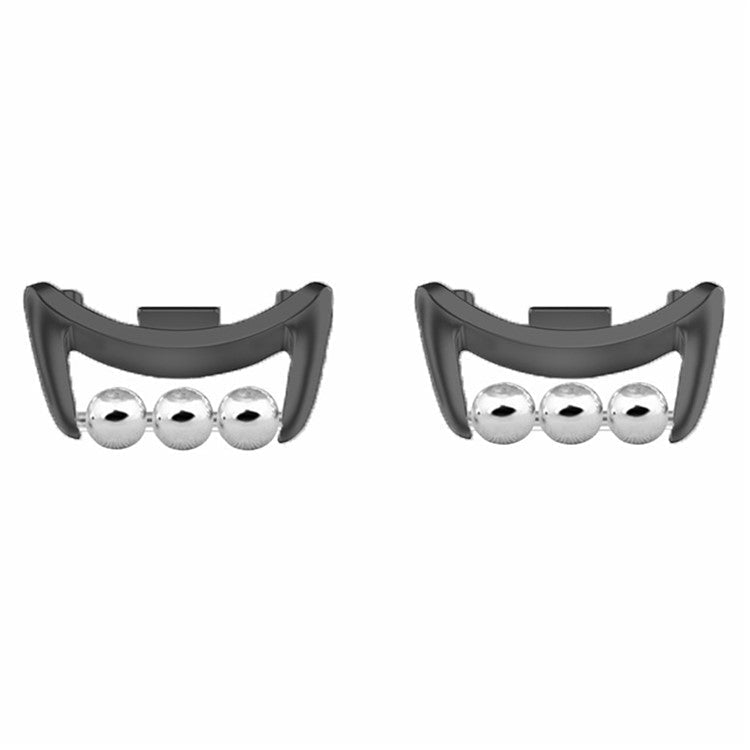 1 Pair for Xiaomi Smart Band 8 DIY Watch Strap Connector Beads Design Wristband Metal Connector - Black