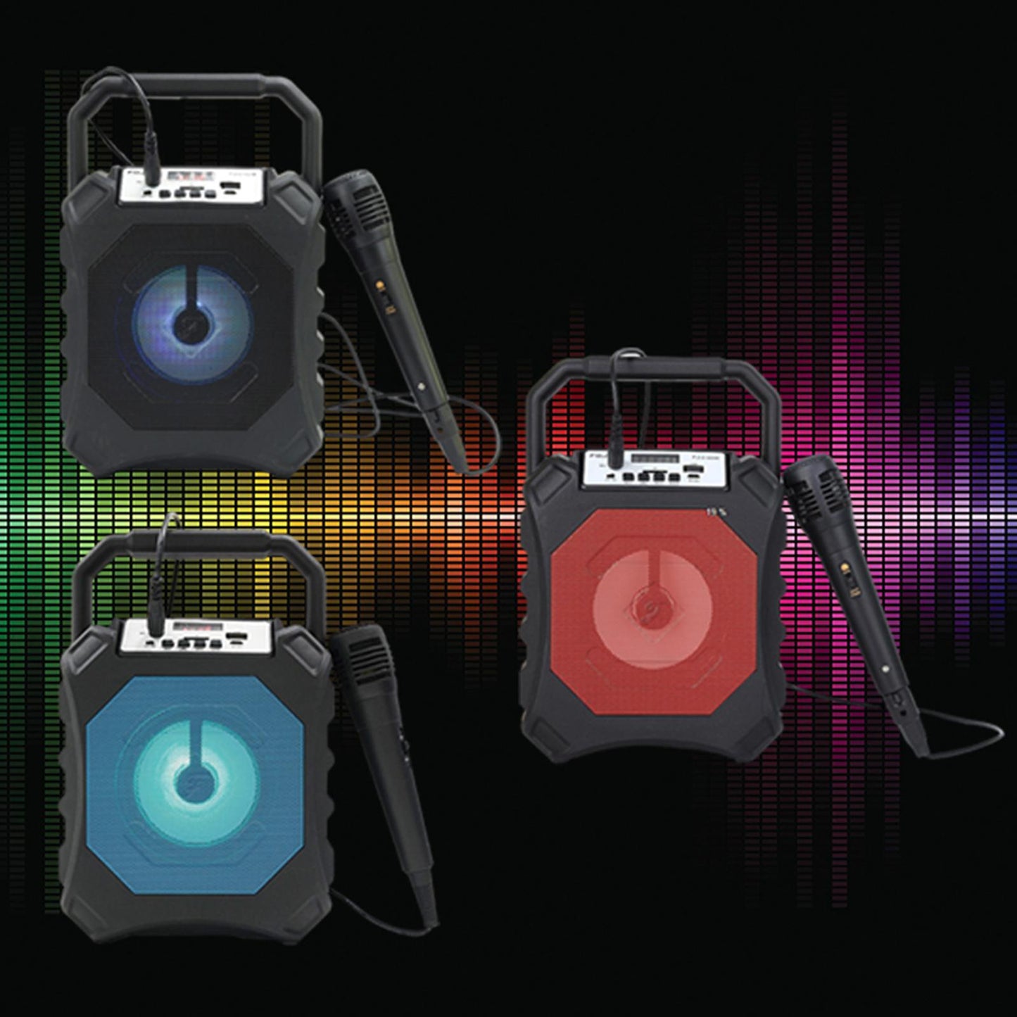 Karaoke Bluetooth Machine Records Singing Speaker for Adults Party Blue