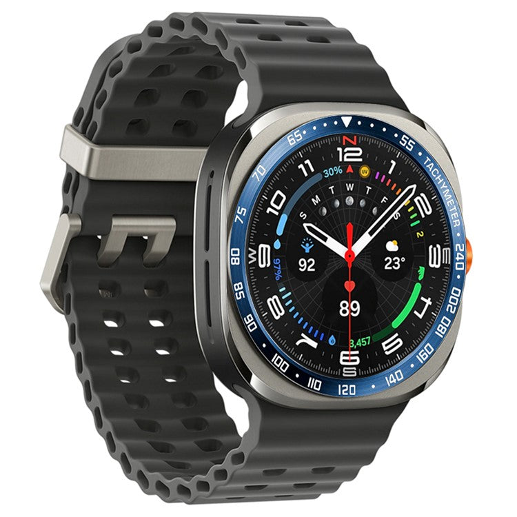 Type A for Samsung Galaxy Watch Ultra 47mm Bezel Ring Stainless Steel Metal Bezel Styling Dial Circle - Blue / White Characters