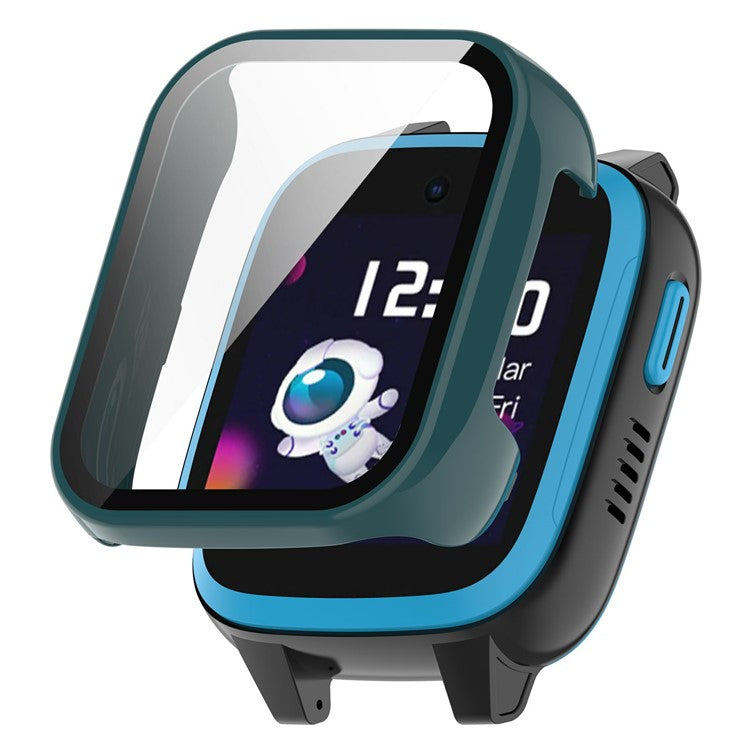 For Xplora XGO3 Hard PC Watch Case Overall Protective Cover with HD Tempered Glass Film - Green
