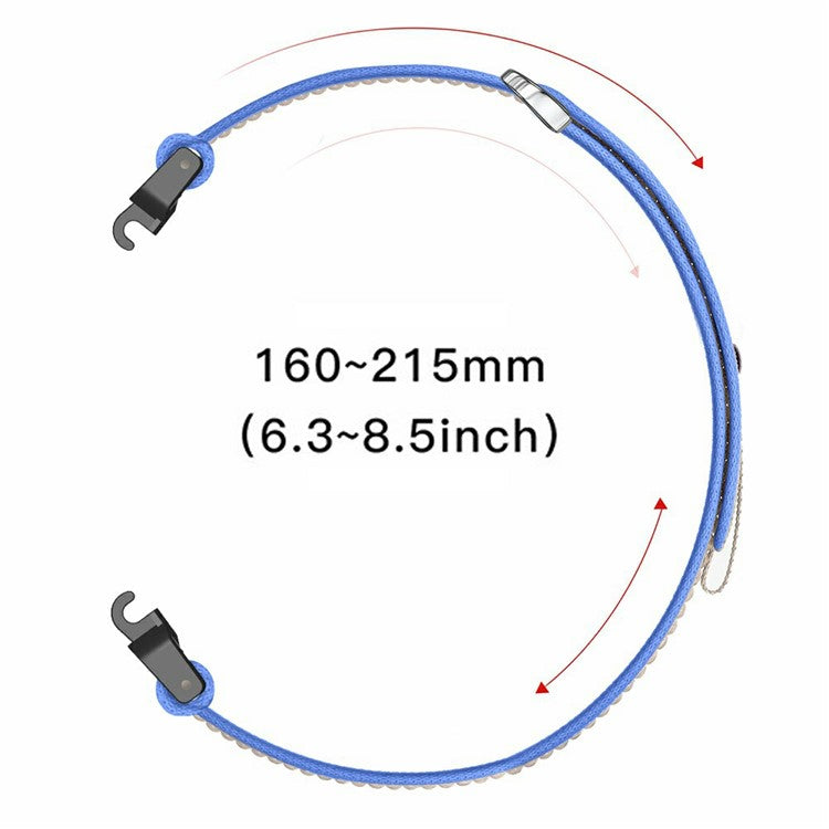 Watch Band for Garmin Fenix 7X / 6X / 5X Replacement Nylon Adjustable Loop Fastener Strap - Black+Black