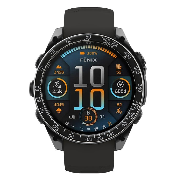 For Garmin Fenix 8 51mm Watch Bezel Dual Color Scale Stainless Steel Protective Ring - Black  /  White