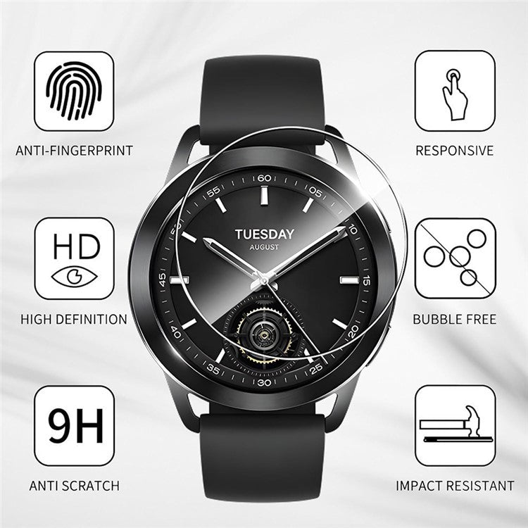3Pcs For Xiaomi Watch S3 Tempered Glass Screen Protector HD Clear Watch Screen Film