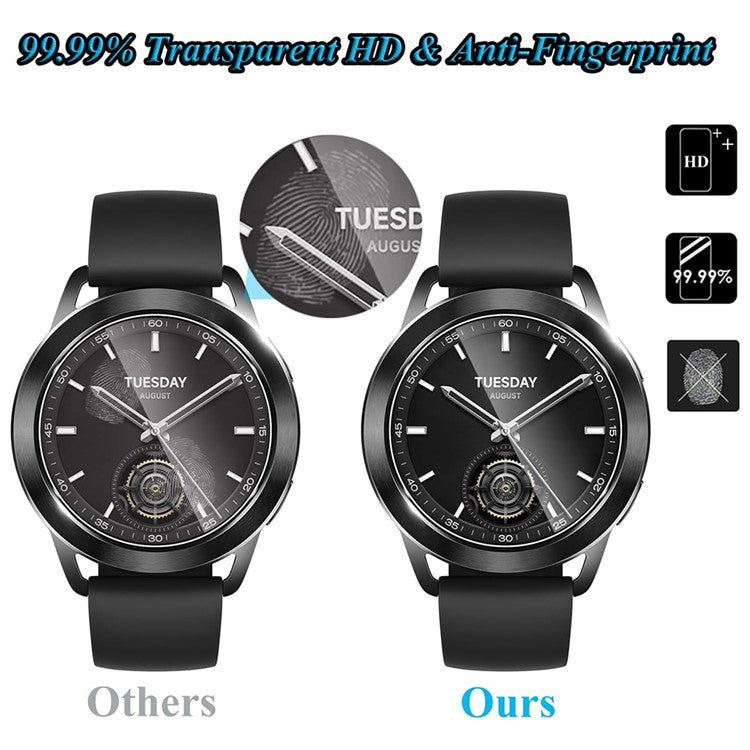3Pcs For Xiaomi Watch S3 Tempered Glass Screen Protector HD Clear Watch Screen Film