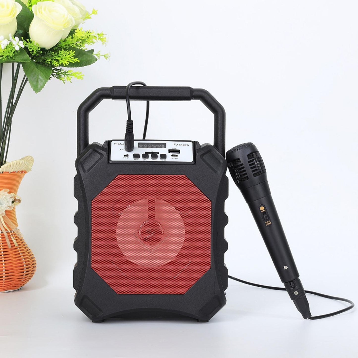 Karaoke Bluetooth Machine Records Singing Speaker for Adults Party Red