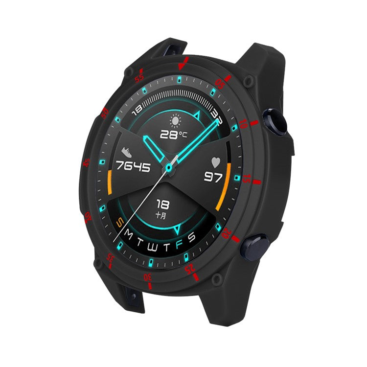 Sports Style Dual Color TPU Protective Watch Case Cover for Huawei Watch GT 2 46mm - Black/Red