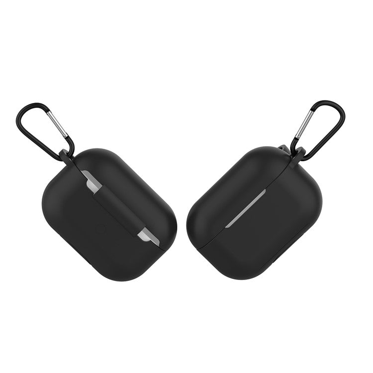 Solid Color Wireless Earphone Silicone Protective Case Cover for Airpods Pro - Black