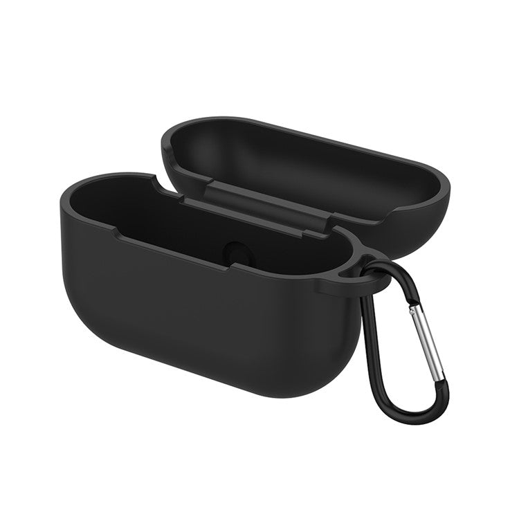 Solid Color Wireless Earphone Silicone Protective Case Cover for Airpods Pro - Black