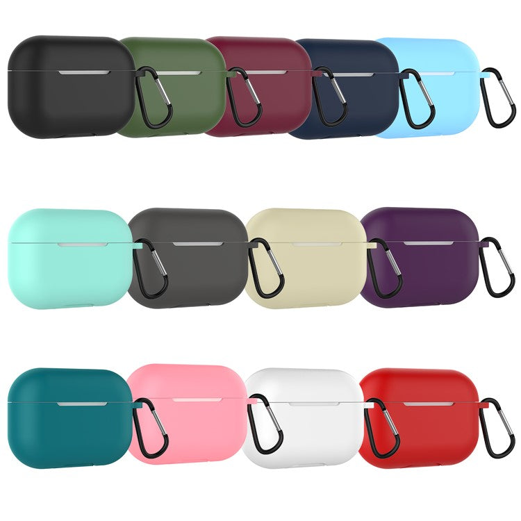Solid Color Wireless Earphone Silicone Protective Case Cover for Airpods Pro - Black