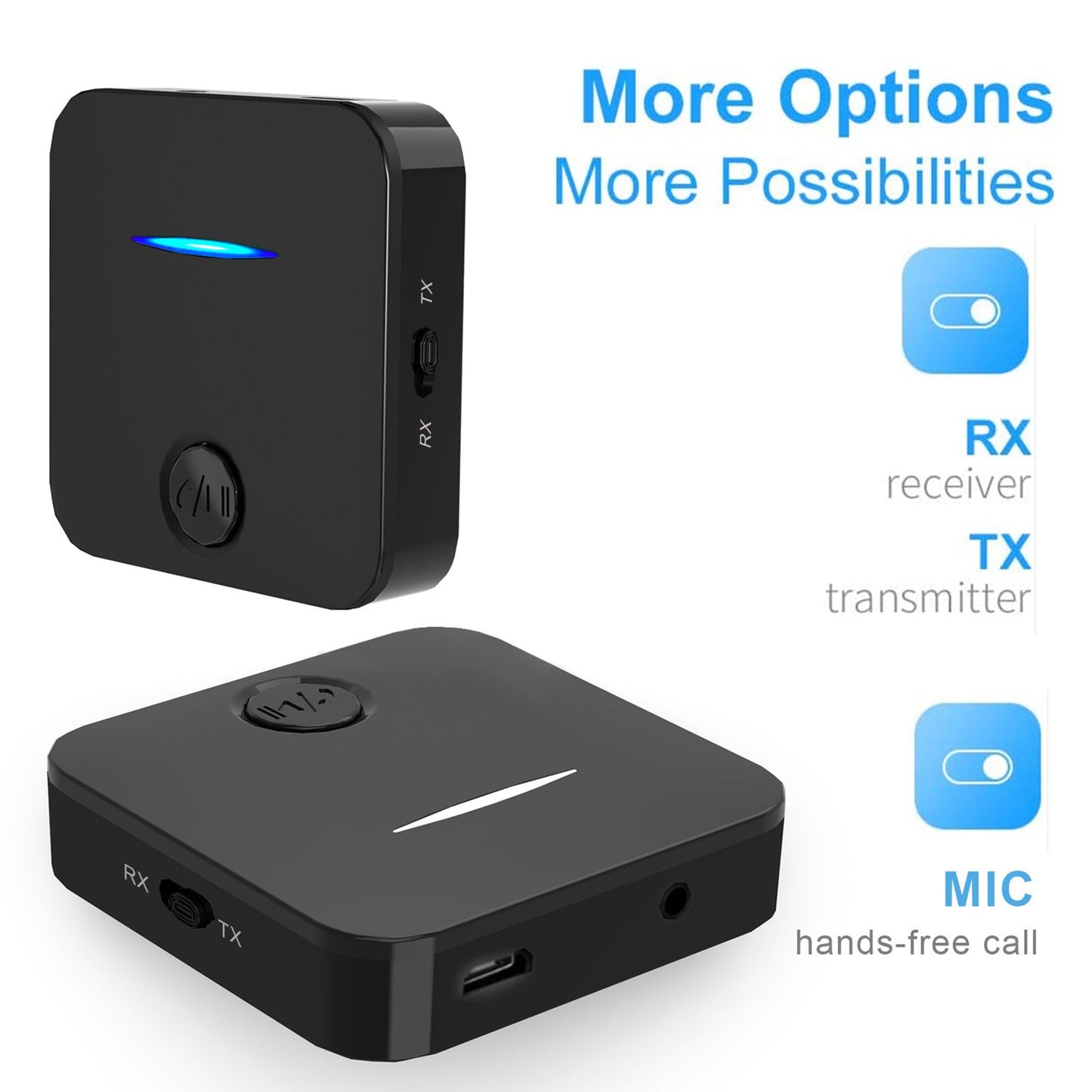 Bluetooth 5.0 Receiver Transmitter Handsfree Plug & Play W/ 3.5mm AUX for PC