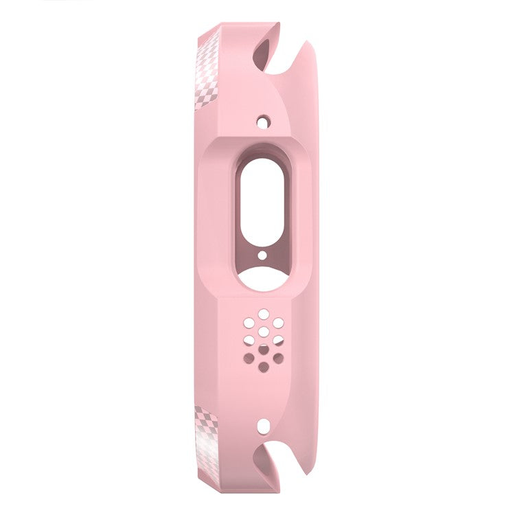 For Apple Watch Ultra 2 49mm / Ultra 49mm Carbon Fiber Texture TPU Watch Case Cushion Reinforced Corners Shockproof Protective Bumper Frame Cover - Pink