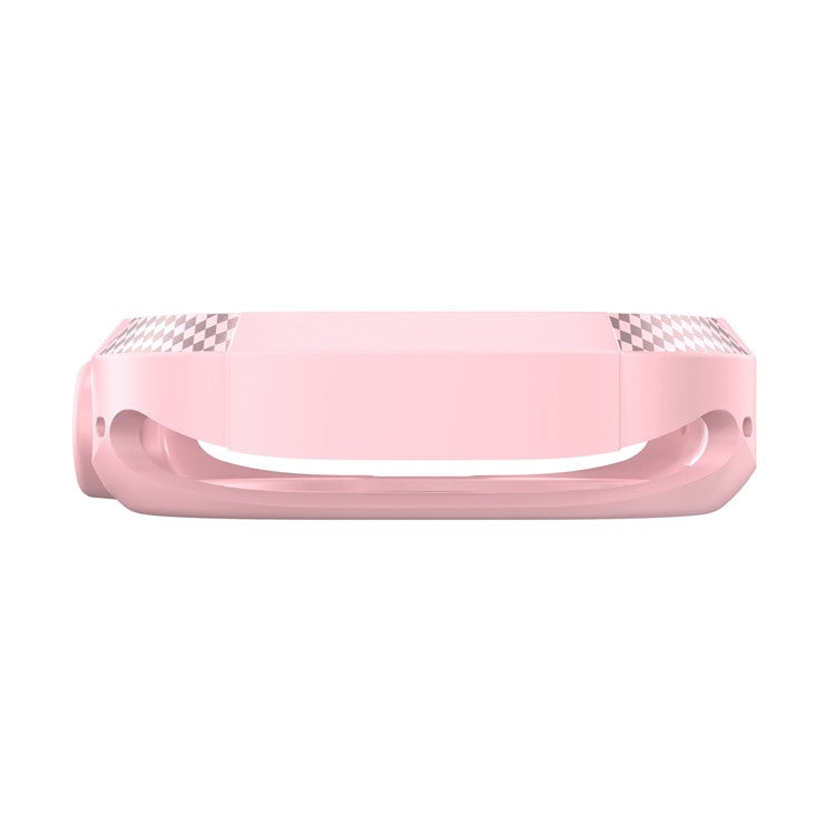 For Apple Watch Ultra 2 49mm / Ultra 49mm Carbon Fiber Texture TPU Watch Case Cushion Reinforced Corners Shockproof Protective Bumper Frame Cover - Pink