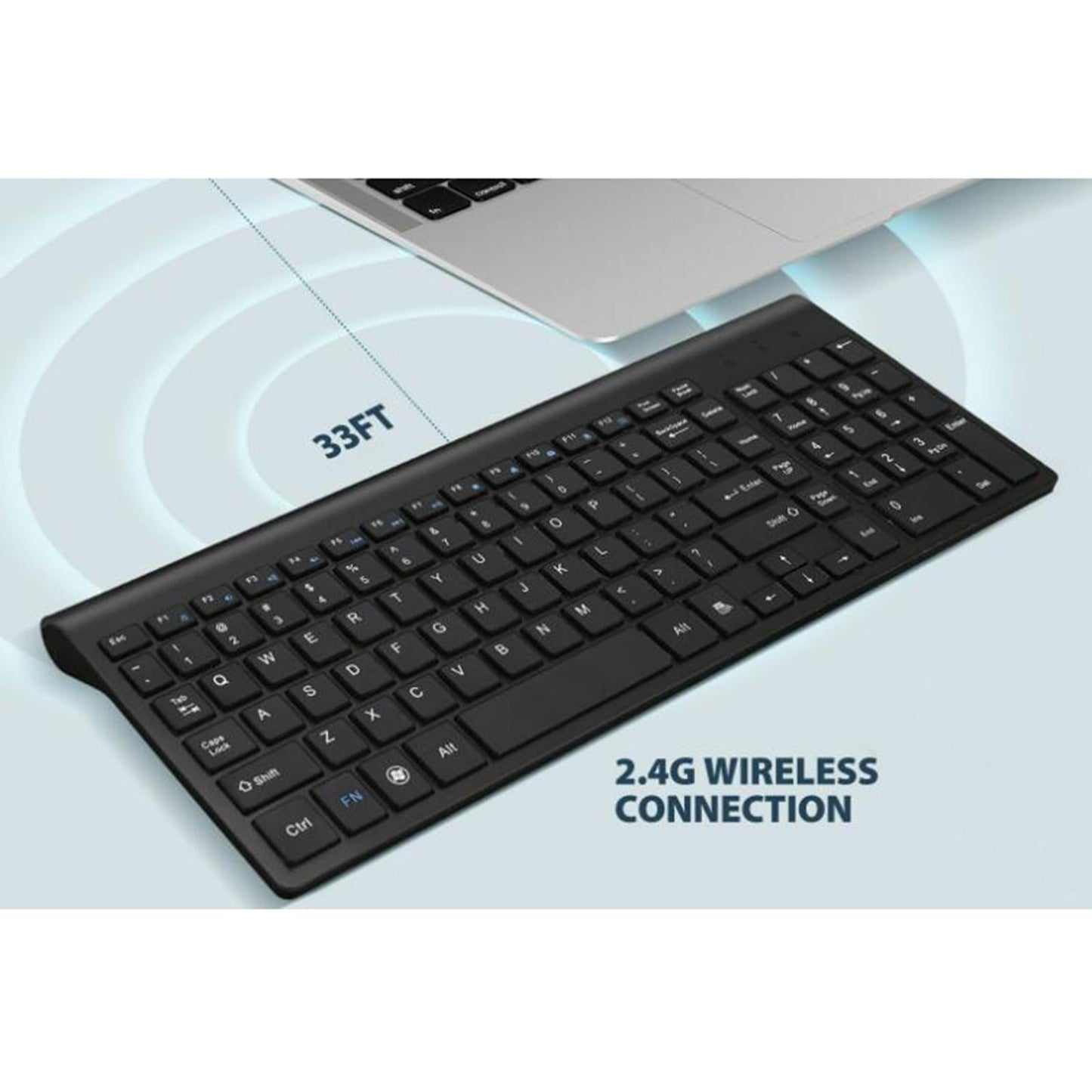 Desktop Slim 2.4G Wireless Keyboard Quiet for PC Laptop Numeric Keypad Black
