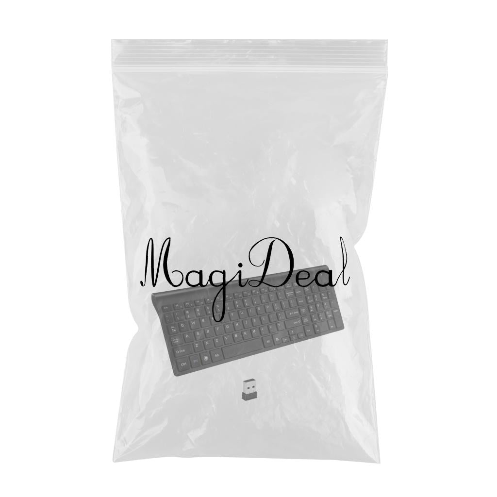 Desktop Slim 2.4G Wireless Keyboard Quiet for PC Laptop Numeric Keypad Black