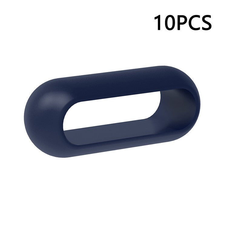 10Pcs For Xiaomi Smart Band 8 Pro Watch Band Silicone Holder Loop Watch Strap Fastener Ring - Navy Blue