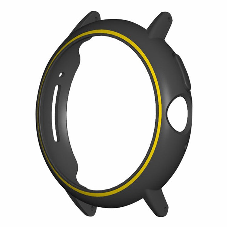 For Google Pixel Watch Hard PC Bumper Frame Cover Edge Protector with 20mm Adapter Connector - Black+Green