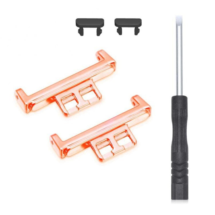 For Huawei Watch Fit / Watch Fit Special Edition Watch Band Adapter 20mm Zinc Alloy Watch Connector with Screwdriver and Plugs - Rose Gold