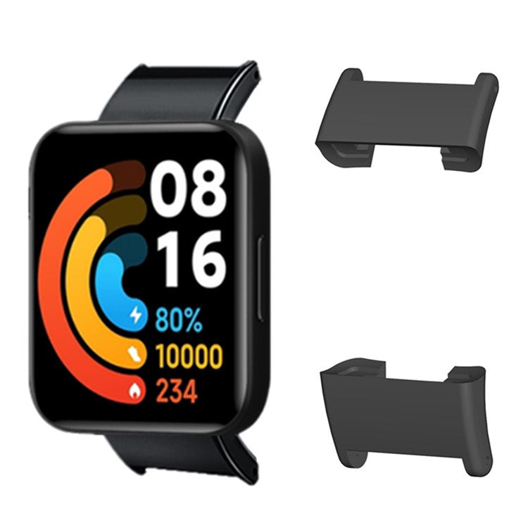1 Pair for Xiaomi Redmi Watch 2 / Watch 2 Lite Connection Adapter 18mm Alloy Watch Strap Connector - Black