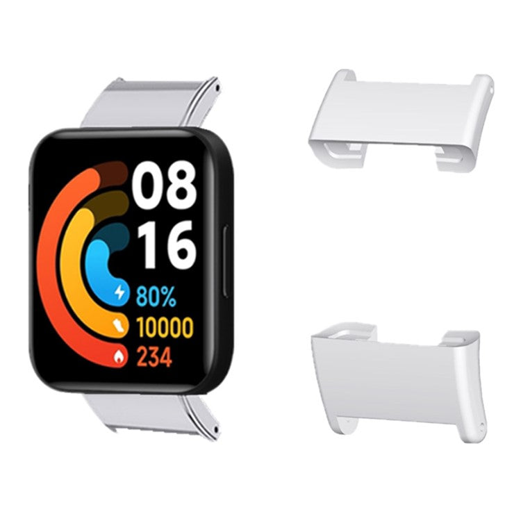 1 Pair for Xiaomi Redmi Watch 2 / Watch 2 Lite Connection Adapter 18mm Alloy Watch Strap Connector - Silver