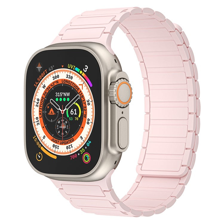 Watch Band for Apple Watch Series 10 42mm / 9 8 7 41mm / SE (2023) SE (2022) SE 6 5 4 40mm / 3 2 1 38mm Magnetic Silicone Strap - Pink