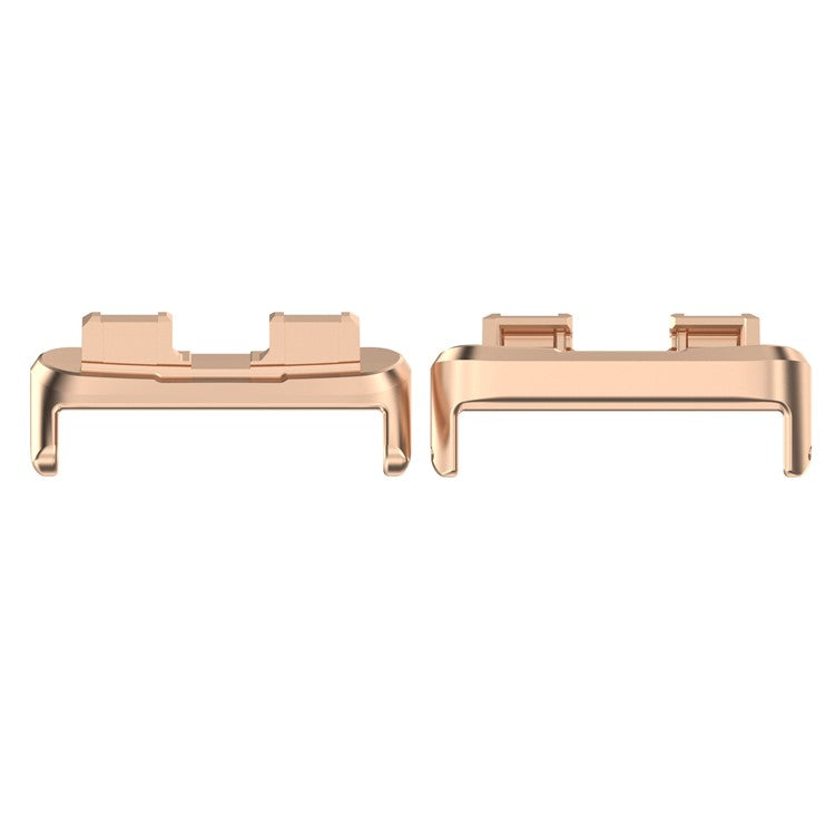 1 Pair Watch Band Connector for Huawei Band 9 / Band 9 NFC , 16mm Stainless Steel Adapter - Rose Gold