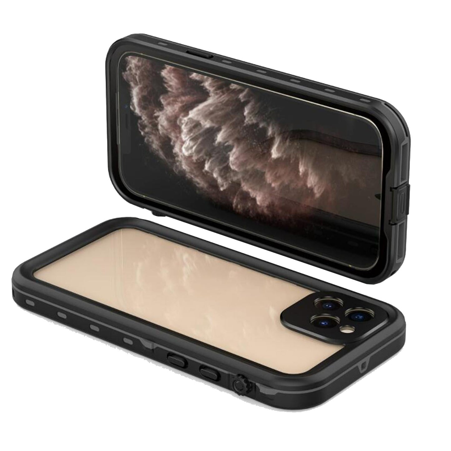 Waterproof Phone Case Full Body Sealed Protective Cover for 12Pro Black