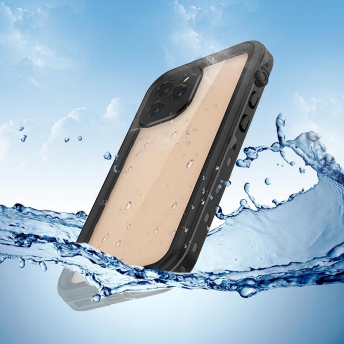 Waterproof Phone Case Full Body Sealed Protective Cover for 12Pro Black