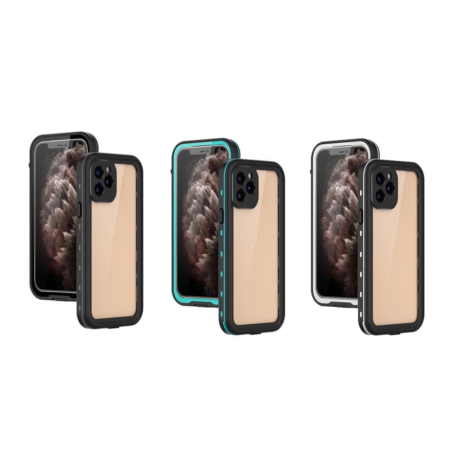 Waterproof Phone Case Full Body Sealed Protective Cover for 12Pro White