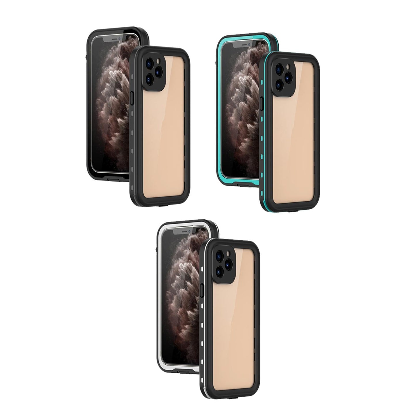 Waterproof Phone Case Full Body Sealed Protective Cover for 12Pro White