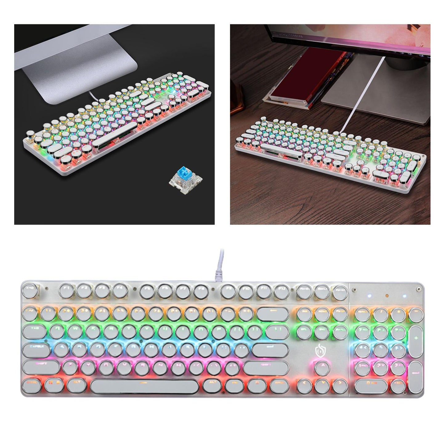 Mechanical Keyboard for Esports Hiwings Keyboard Mouse Light for Office White K900-5