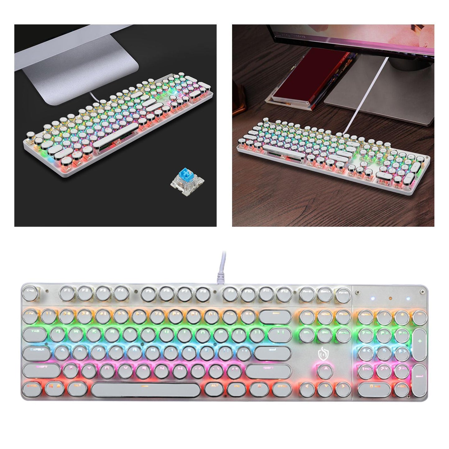 Mechanical Keyboard for Esports Hiwings Keyboard Mouse Light for Office White K900-7