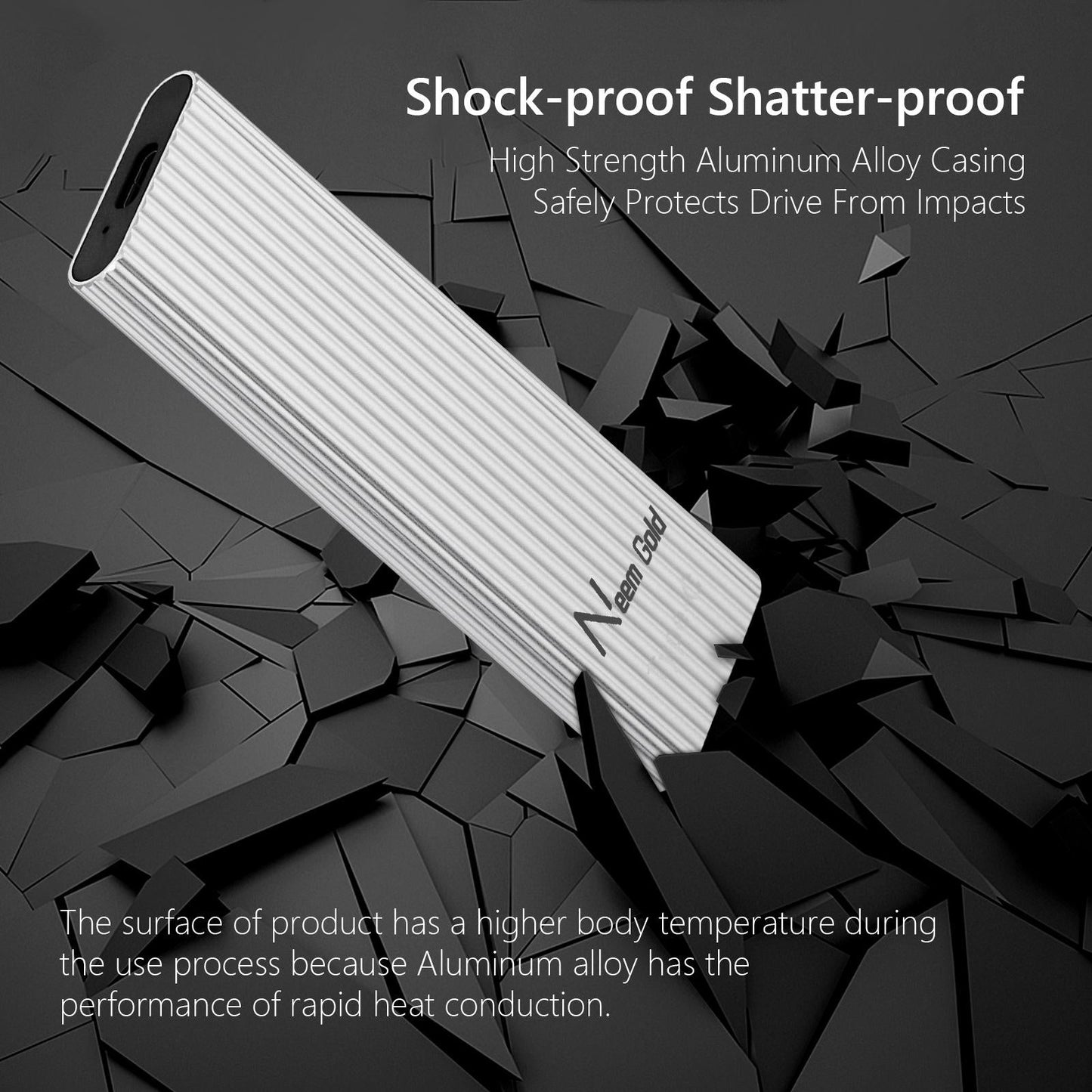 External SSD USB3.1 Solid State Disk for TV Phone Camera 2TB Silver