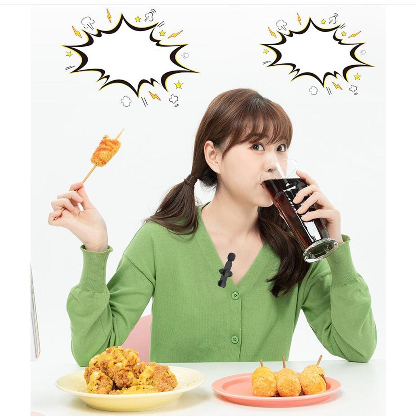 Lavalier Microphone Portable Bluetooth 5.0 for Video Recording Cell Phone