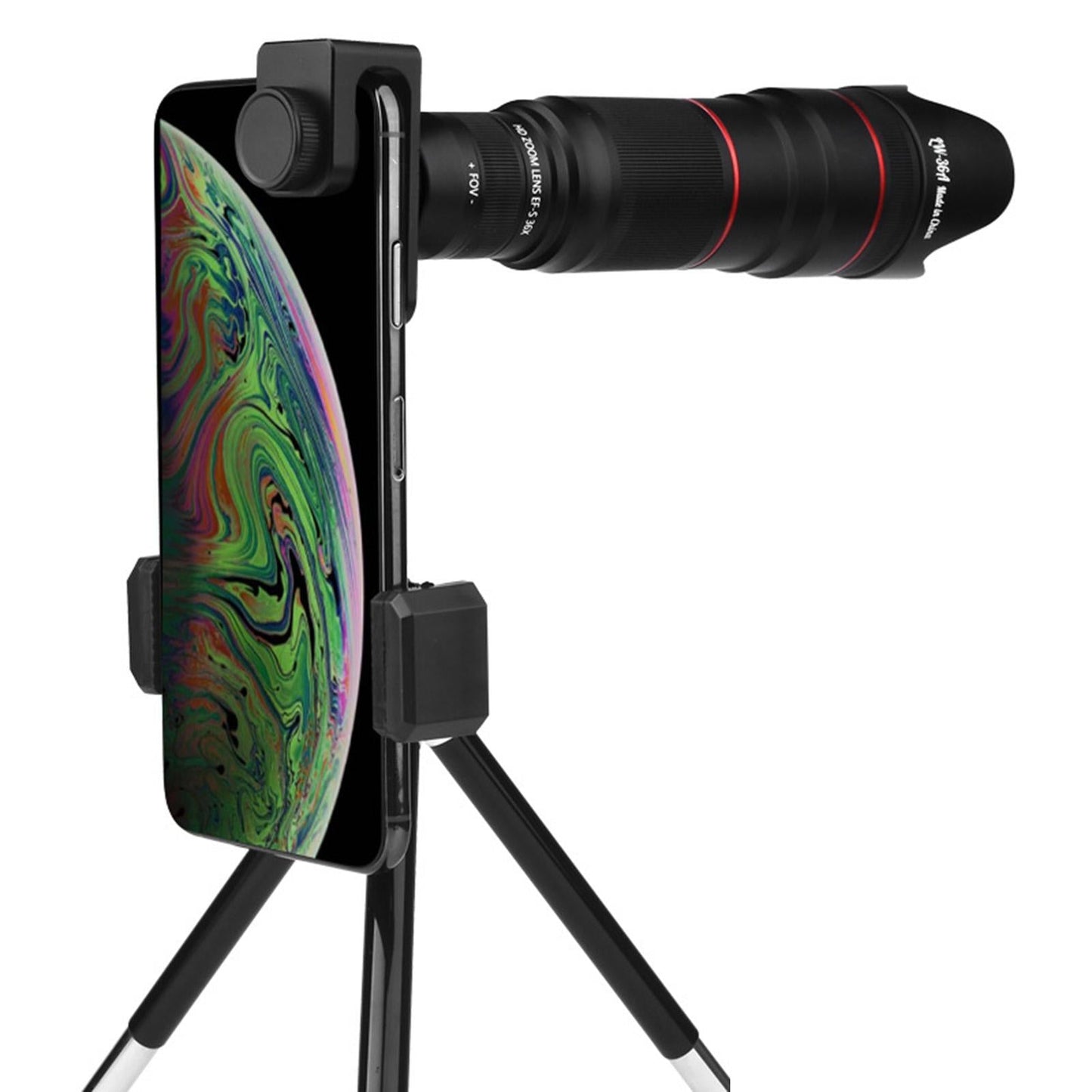 Zoom Optical HD Lens Monocular Telescope Tripod Clip for Cell Phone 36X