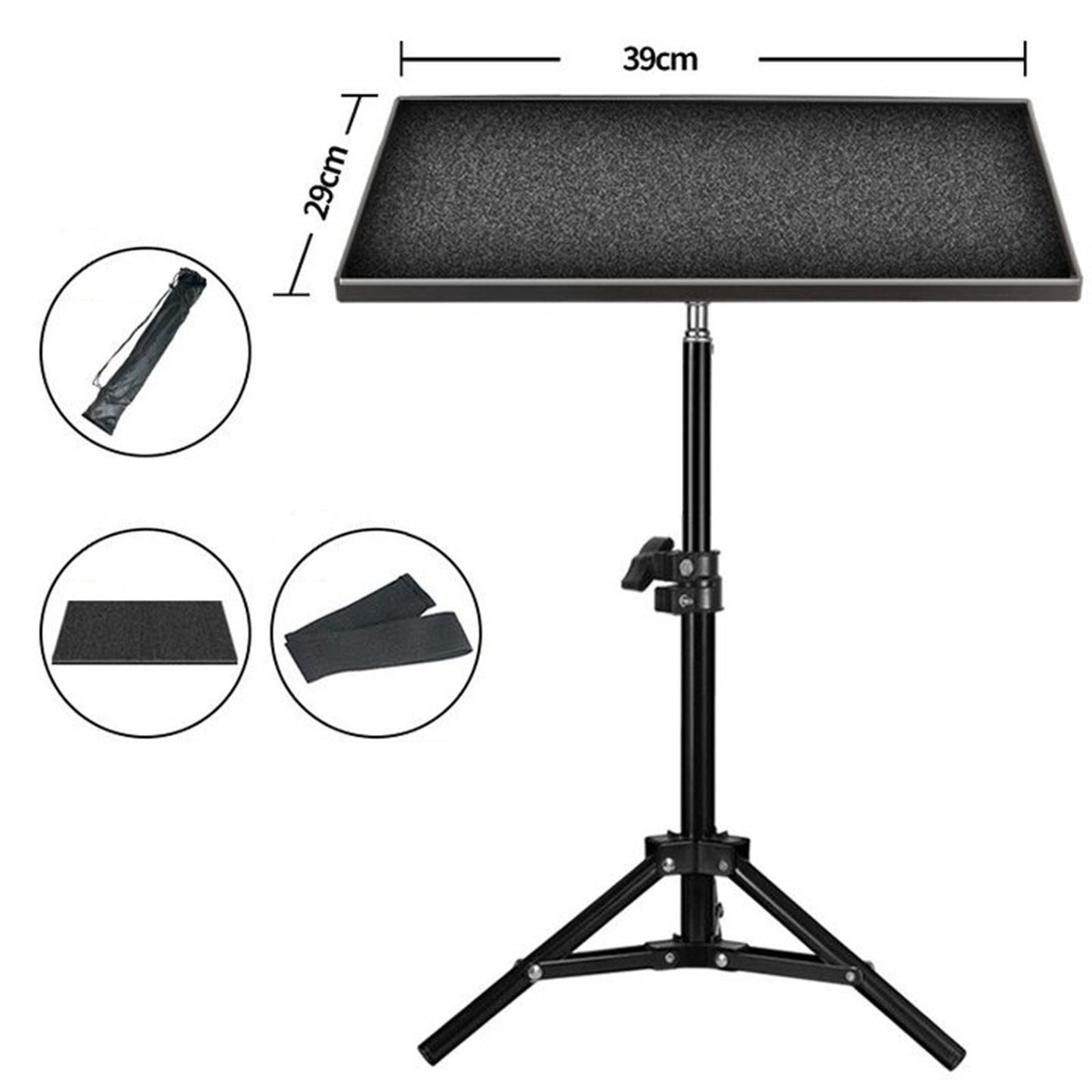 Projector Tripod Stand Foldable with Adjustable Height Computer Holder Mount 0.6m Holder Tray