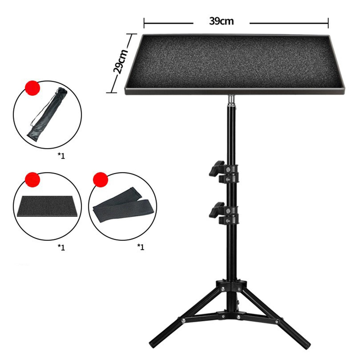 Projector Tripod Stand Foldable with Adjustable Height Computer Holder Mount 1.2m Holder Tray