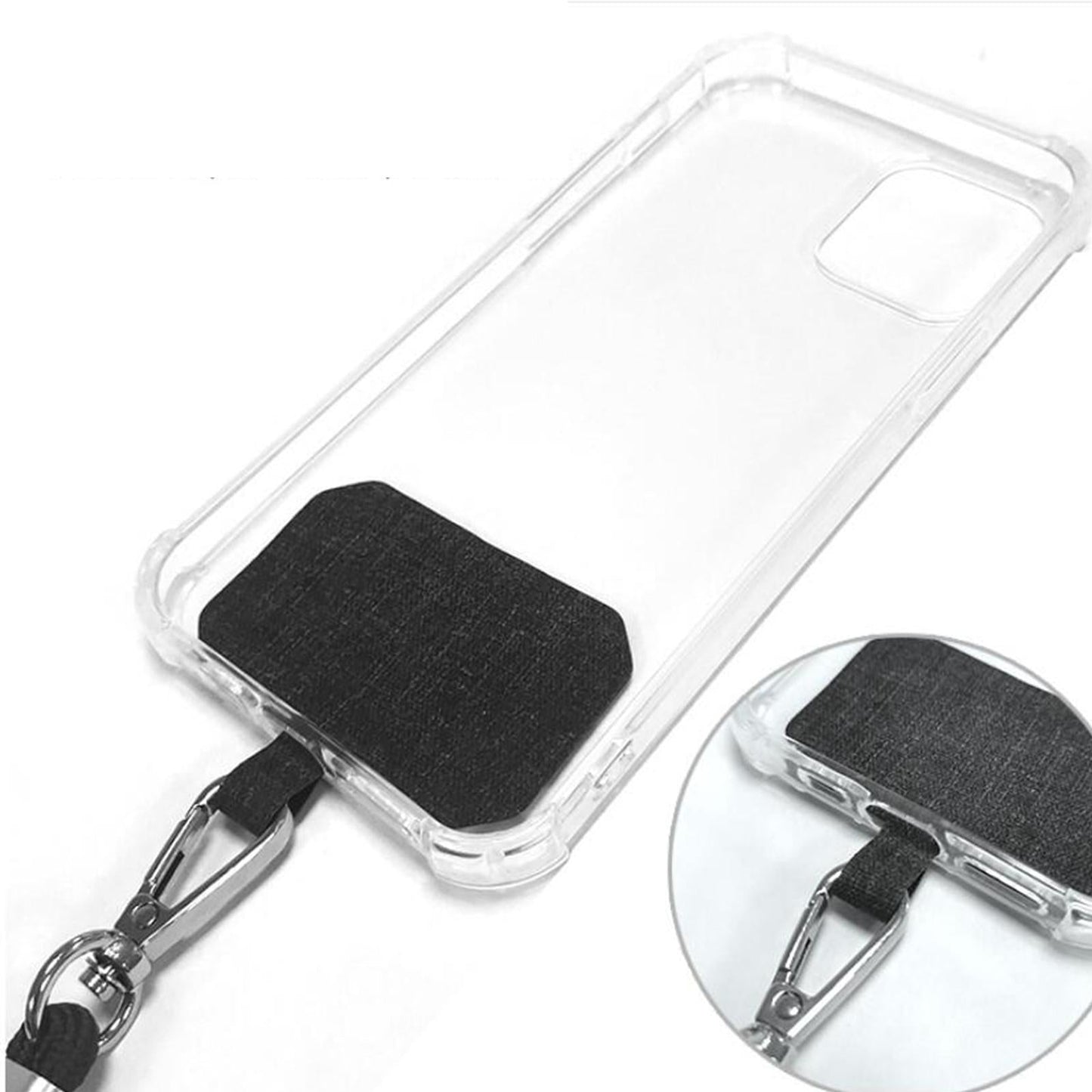 Adjustable Cell Phone Lanyard Neck Strap Handheld Rope Green Black Black