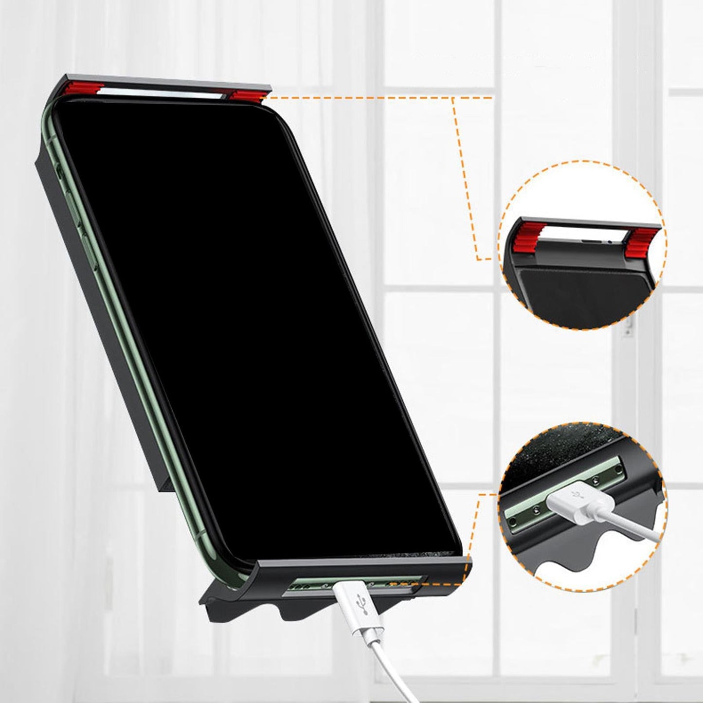 Foldable Arm Smartphone Cell Phone Holder Mount with Clamp for Cellphone