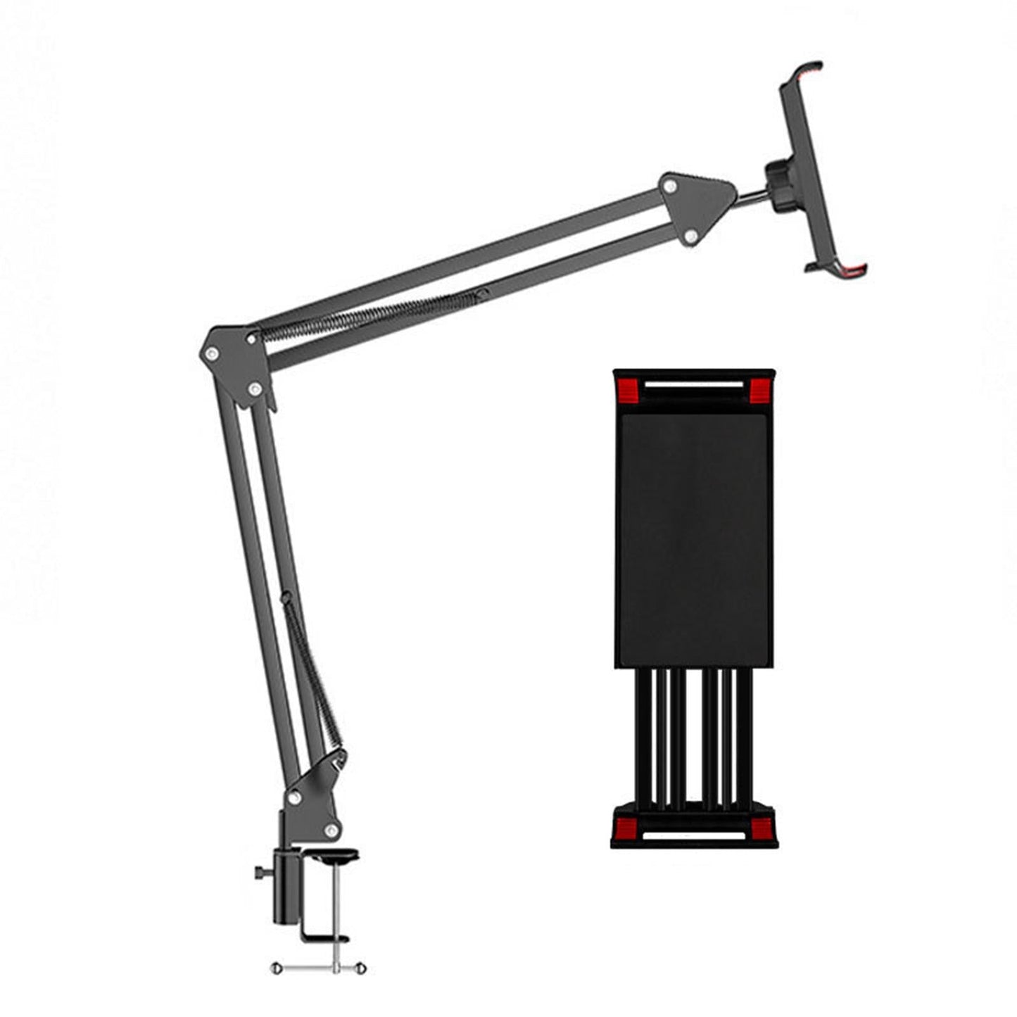 Foldable Arm Smartphone Cell Phone Holder Mount with Clamp for Tablet